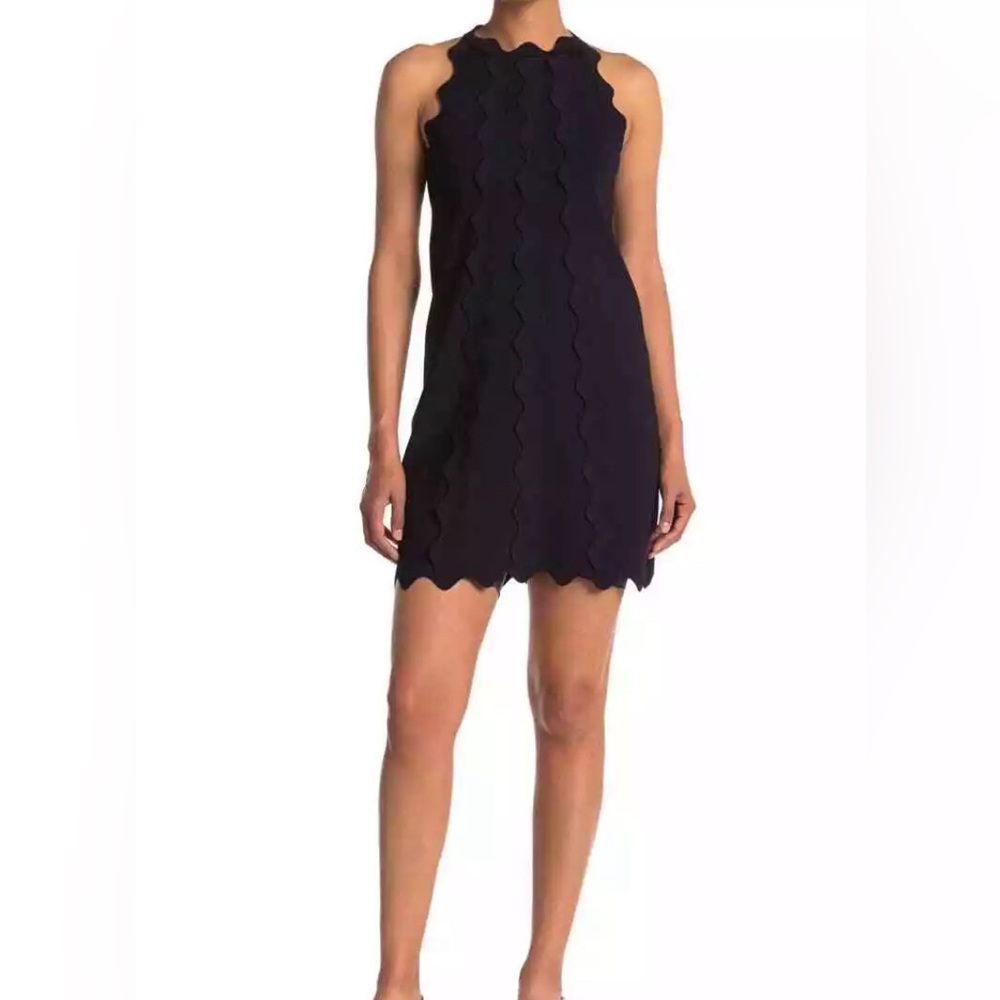 Ted Baker London Rickrack Trim Knit Shift Dress in Black -  Size 4